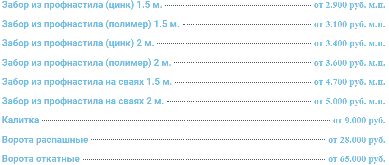Забор из профнастила